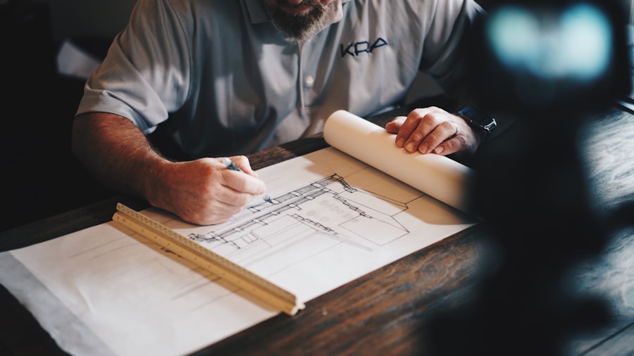 Real estate investment planning on architectural table